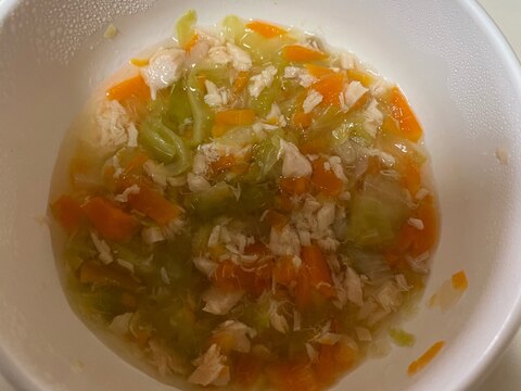 離乳食　鮭と3種の野菜のスープ